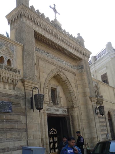 The outer door of the church