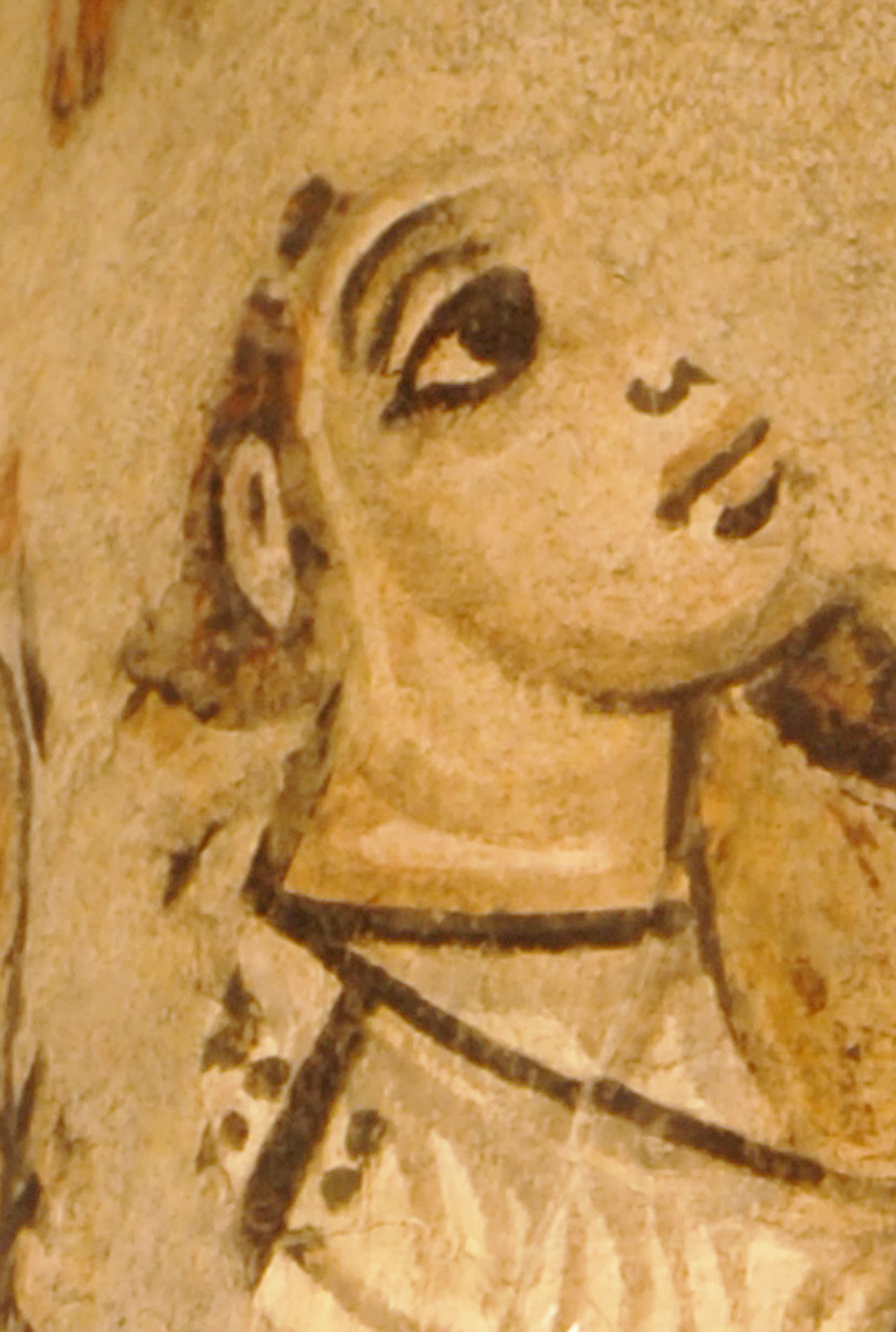 Facial features of the Christ's face